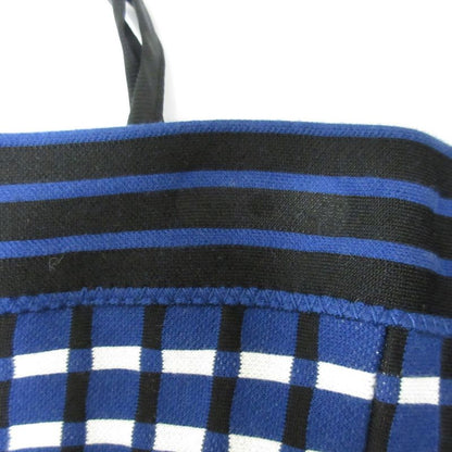 Prada Checked Knit Skirt Size 40 Blue Women's Preowned USED