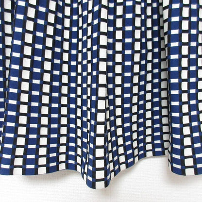 Prada Checked Knit Skirt Size 40 Blue Women's Preowned USED