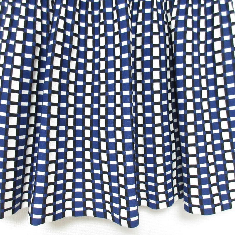 Prada Checked Knit Skirt Size 40 Blue Women's Preowned USED