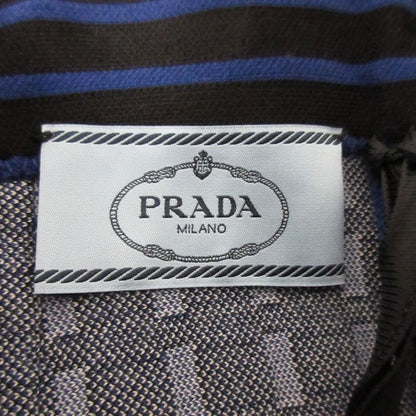 Prada Checked Knit Skirt Size 40 Blue Women's Preowned USED
