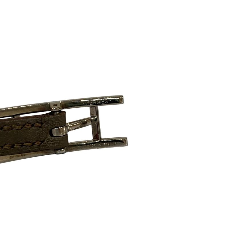 Good Hermes Be Api Dubretour H Buckle Leather Bracelet Brown Blue Ladies