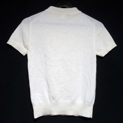 22AW Hermes H Lift Cashmere Short Sleeve Knit Sweater Size 34 Ivory Women's Used