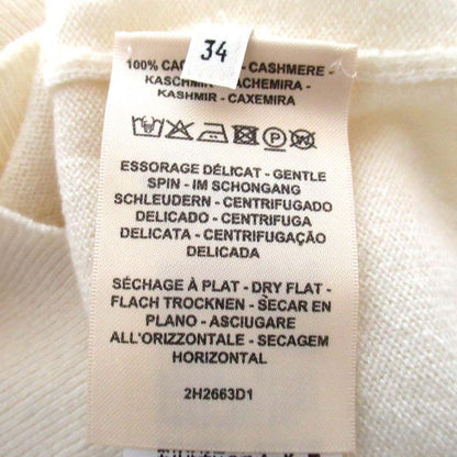 22AW Hermes H Lift Cashmere Short Sleeve Knit Sweater Size 34 Ivory Women's Used