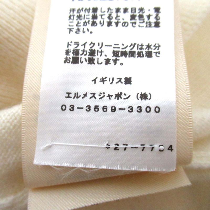 22AW Hermes H Lift Cashmere Short Sleeve Knit Sweater Size 34 Ivory Women's Used