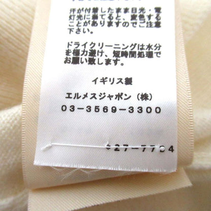 22AW Hermes H Lift Cashmere Short Sleeve Knit Sweater Size 34 Ivory Women's Used