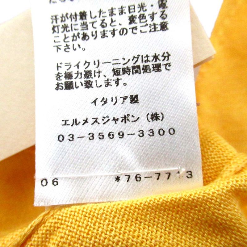 Unused Hermes Silk Cotton Short Sleeve Knit Cut And Sewn Summer Knit Size 36