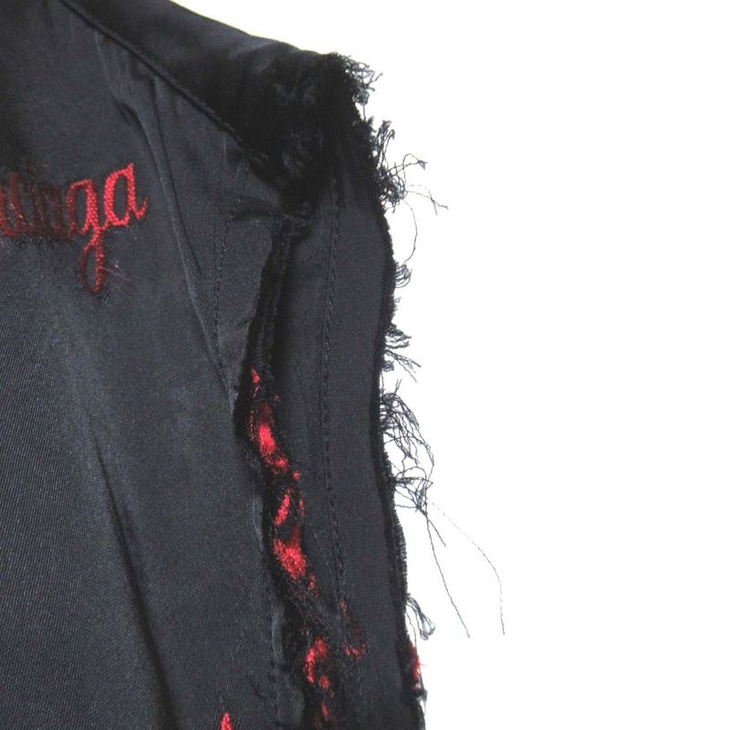 Balenciaga Logo Jacquard Cutoff Satin Long Shirt Dress Size 32 Black And Red