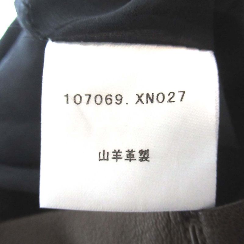 Gucci Tom Ford Period Knee Length Goat Leather Skirt Size 40 Brown Women's