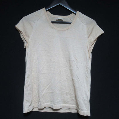 Good Hermes Silk Cotton Short Sleeve Summer Knit Cut And Sewn Size 36 Beige