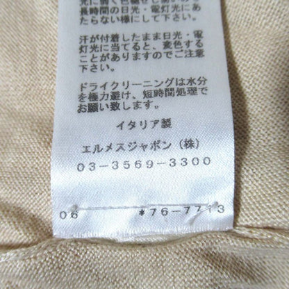 Good Hermes Silk Cotton Short Sleeve Summer Knit Cut And Sewn Size 36 Beige