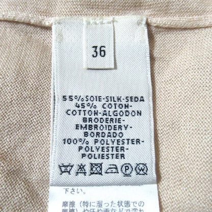 Good Hermes Silk Cotton Short Sleeve Summer Knit Cut And Sewn Size 36 Beige
