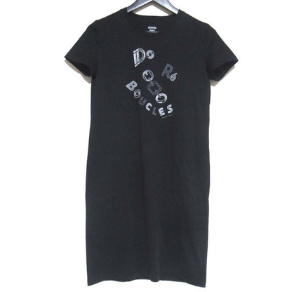 23AW Hermes Short Sleeve Knee Length Cut And Sewn Dress Size 34 Black Women's