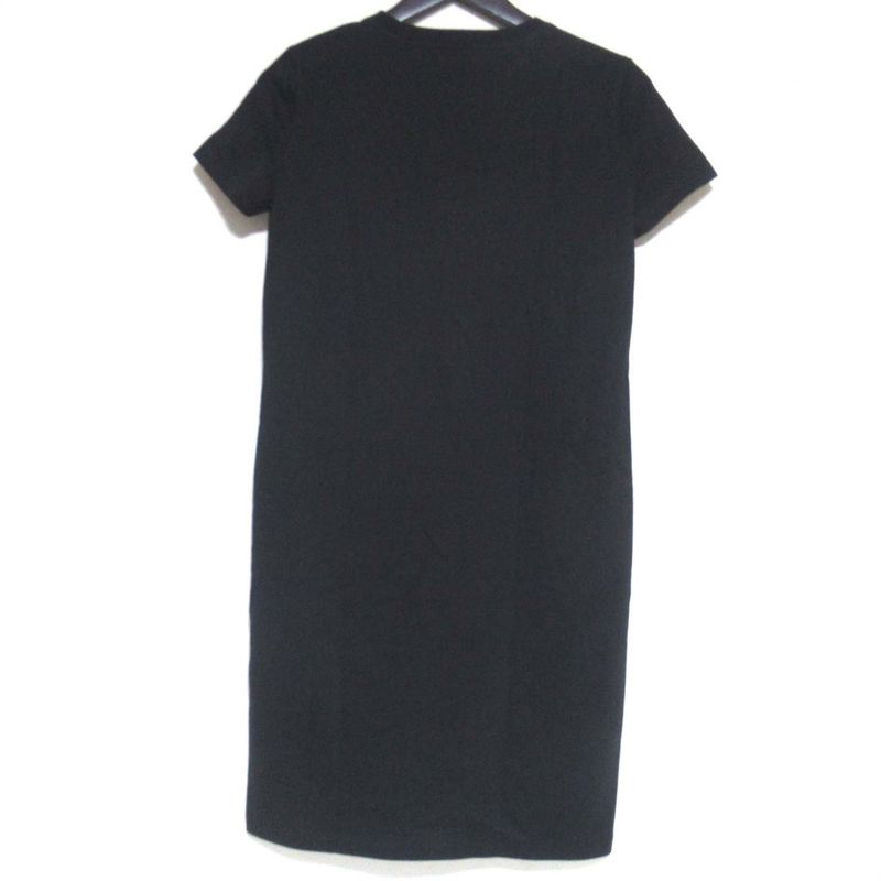 23AW Hermes Short Sleeve Knee Length Cut And Sewn Dress Size 34 Black Women's