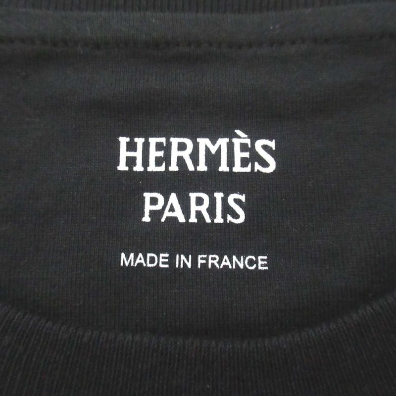 23AW Hermes Short Sleeve Knee Length Cut And Sewn Dress Size 34 Black Women's
