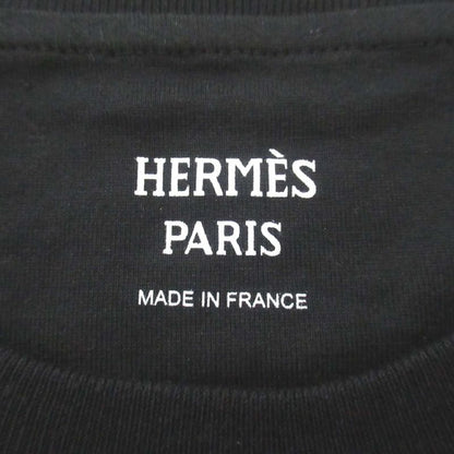 23AW Hermes Short Sleeve Knee Length Cut And Sewn Dress Size 34 Black Women's