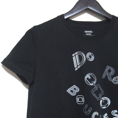 23AW Hermes Short Sleeve Knee Length Cut And Sewn Dress Size 34 Black Women's