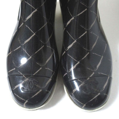 Chanel Matelasse Pattern Rain Boots Size 37 Equivalent To 23.5cm (9.25in) Black