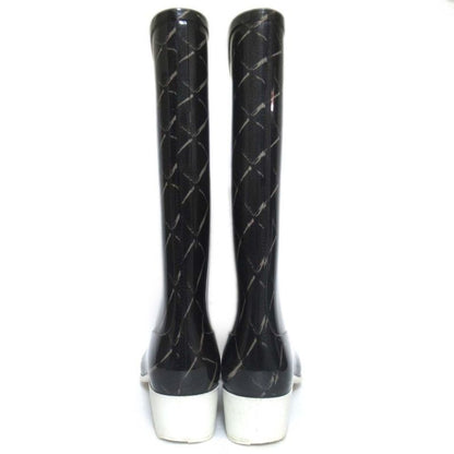 Chanel Matelasse Pattern Rain Boots Size 37 Equivalent To 23.5cm (9.25in) Black