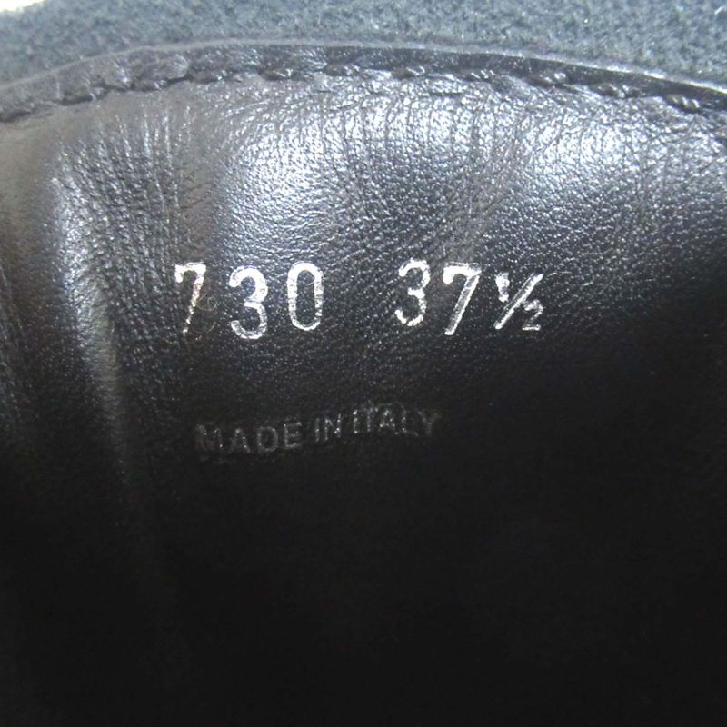 Prada Leather Thick Soled Lace Up Short Boots Size 37.5 24.5cm (9.65in) Black