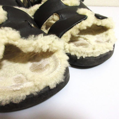 Hermes Chypre Mouton Strap Sandals Black Women's Preowned USED