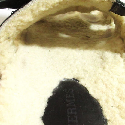 Hermes Chypre Mouton Strap Sandals Black Women's Preowned USED