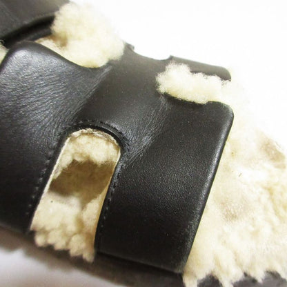 Hermes Chypre Mouton Strap Sandals Black Women's Preowned USED