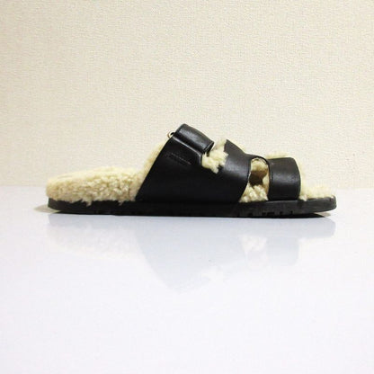 Hermes Chypre Mouton Strap Sandals Black Women's Preowned USED
