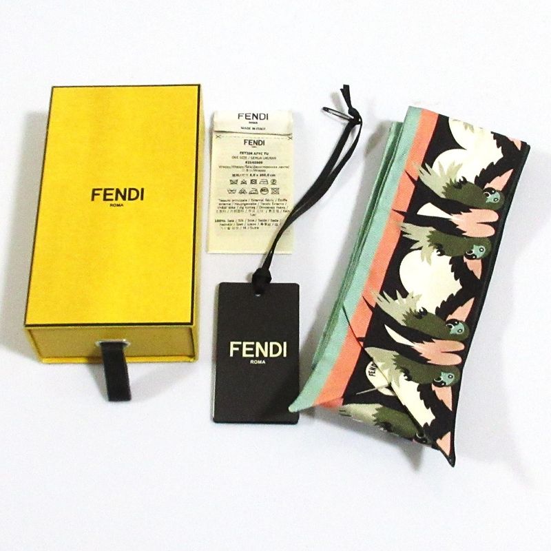 Good Fendi Lappy Silk Scarf 62141000 Multicolor Ladies Used