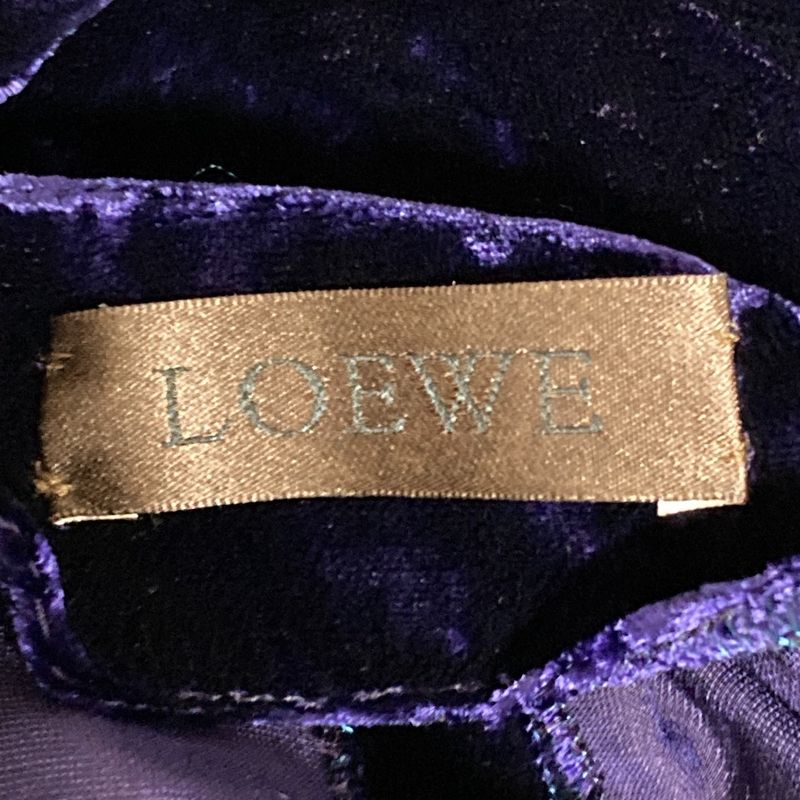 Loewe Silk Blend Velour Velvet Pants Slacks Size 40 Purple Women Used