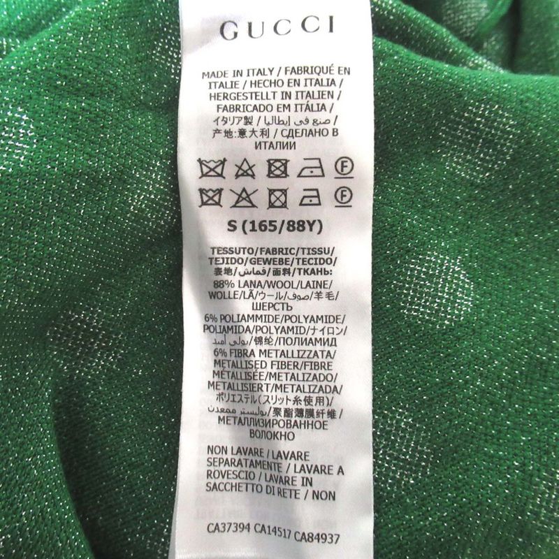 Gucci Dot Pattern Long Sleeve Long Length Knit Dress 617915 Size S 165 88Y