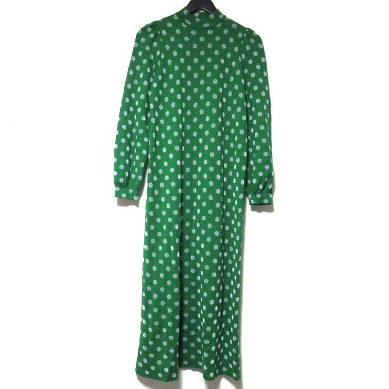 Gucci Dot Pattern Long Sleeve Long Length Knit Dress 617915 Size S 165 88Y