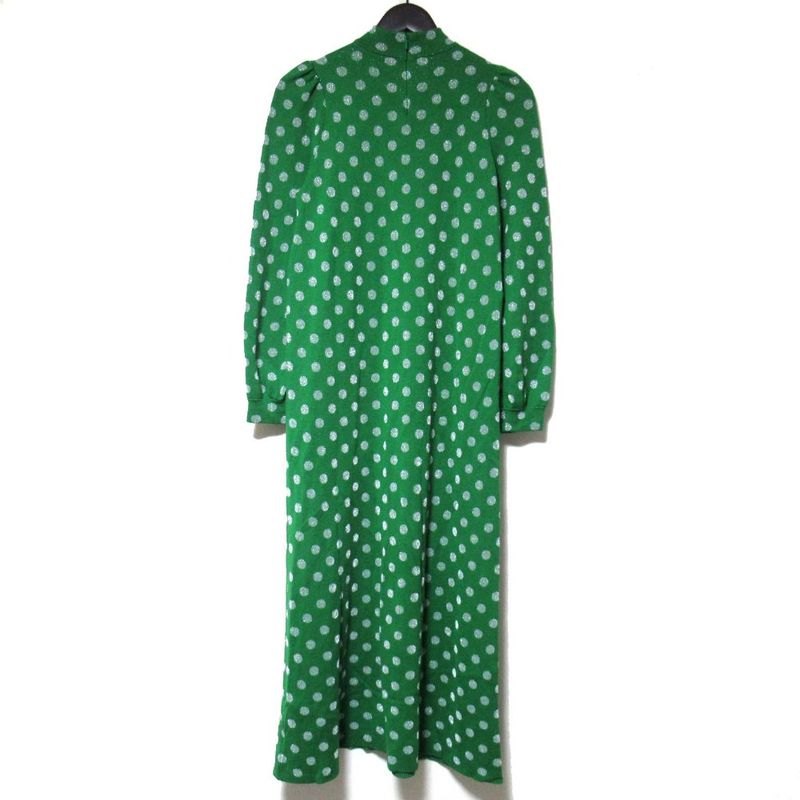 Gucci Dot Pattern Long Sleeve Long Length Knit Dress 617915 Size S 165 88Y