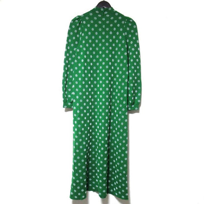 Gucci Dot Pattern Long Sleeve Long Length Knit Dress 617915 Size S 165 88Y