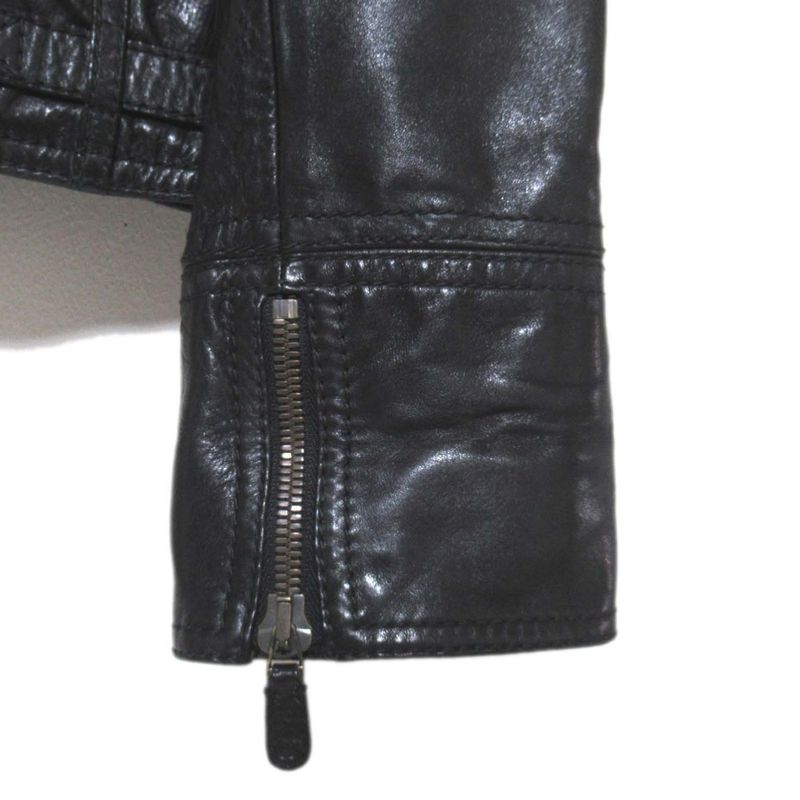 Gucci Leather Double Riders Jacket 200332 Size 52 Black Mens Used