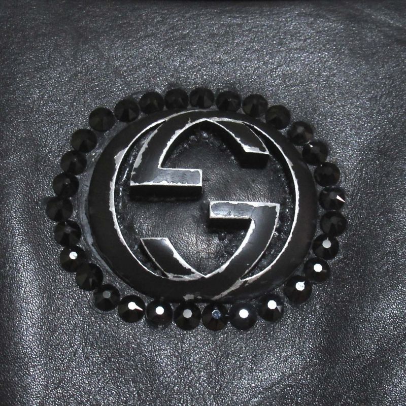 Gucci Leather Double Riders Jacket 200332 Size 52 Black Mens Used