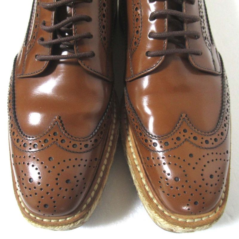 Prada Wingtip Platform Shoes Derby Shoes Dress Shoes Size 37 24cm (9.45in)