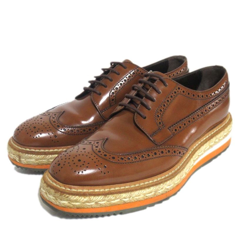 Prada Wingtip Platform Shoes Derby Shoes Dress Shoes Size 37 24cm (9.45in)