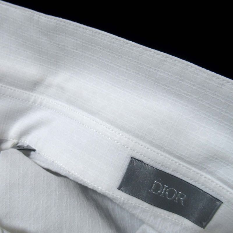 DIOR Homme Dior Homme Cannage Pattern Long Sleeve Dress Shirt Size 40 White