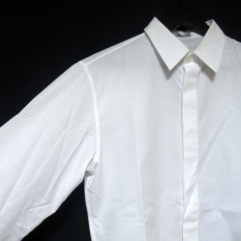 DIOR Homme Dior Homme Cannage Pattern Long Sleeve Dress Shirt Size 40 White