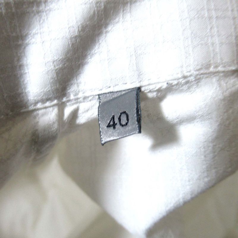 DIOR Homme Dior Homme Cannage Pattern Long Sleeve Dress Shirt Size 40 White