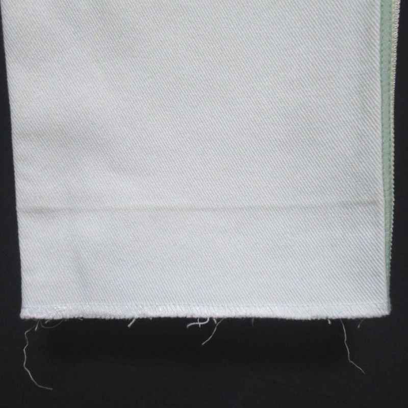 01C Chanel Coco Mark Button Sideline Denim Pants Jeans Size 36 White Ladies