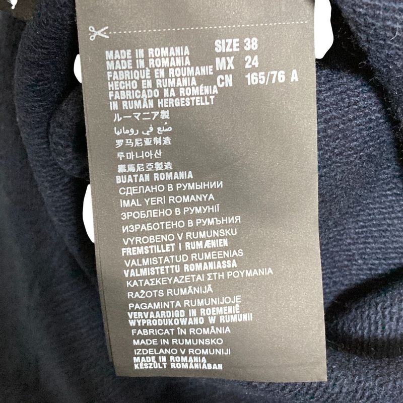 Prada Wool Cashmere Blend Short Sleeve Knit Pullover Sweater Size 38 Navy