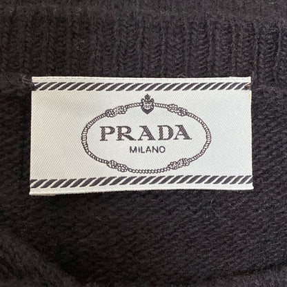 Prada Wool Cashmere Blend Short Sleeve Knit Pullover Sweater Size 38 Navy