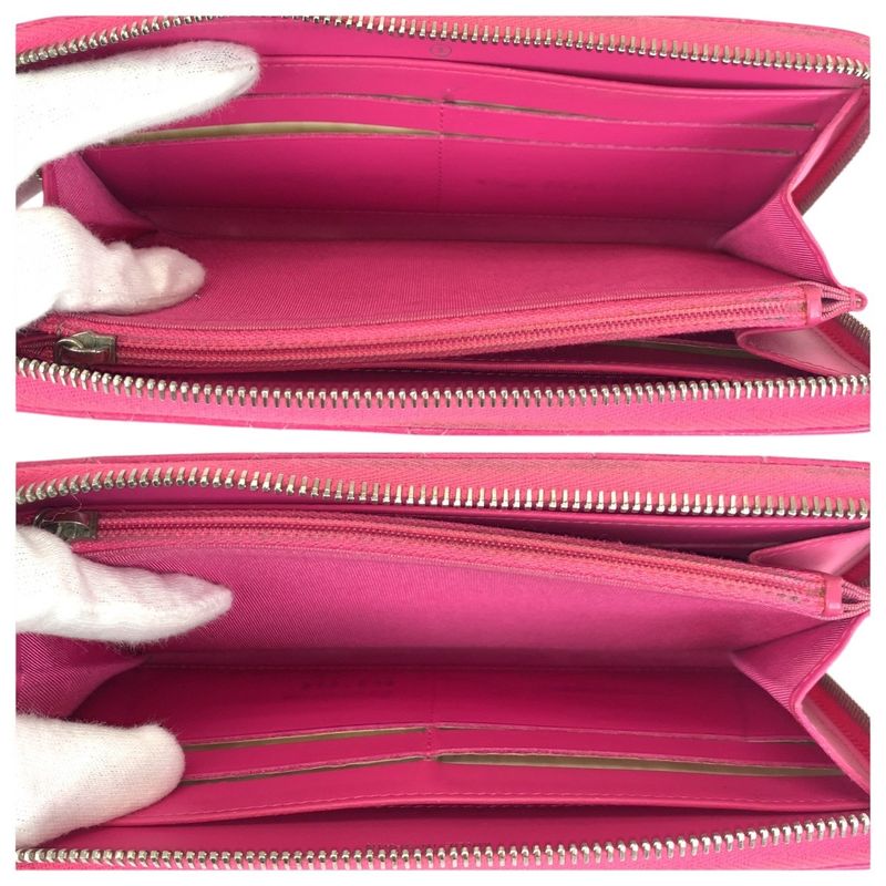 Chanel Matelasse Coco Mark Pink Silver Hardware Caviar Skin Long Wallet Round