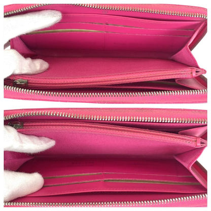 Chanel Matelasse Coco Mark Pink Silver Hardware Caviar Skin Long Wallet Round