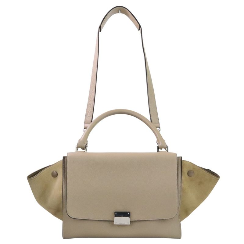 Good Celine Trapeze 2way Shoulder Bag Beige Ladies Used