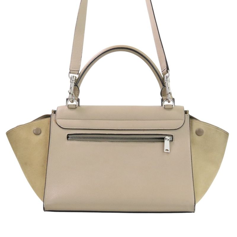 Good Celine Trapeze 2way Shoulder Bag Beige Ladies Used