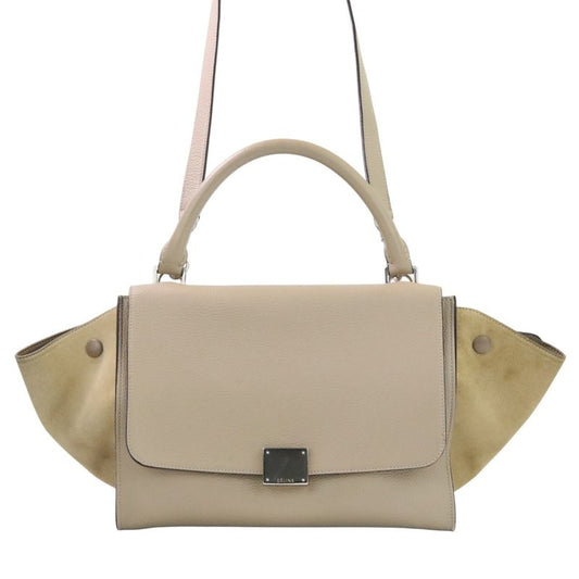Good Celine Trapeze 2way Shoulder Bag Beige Ladies Used