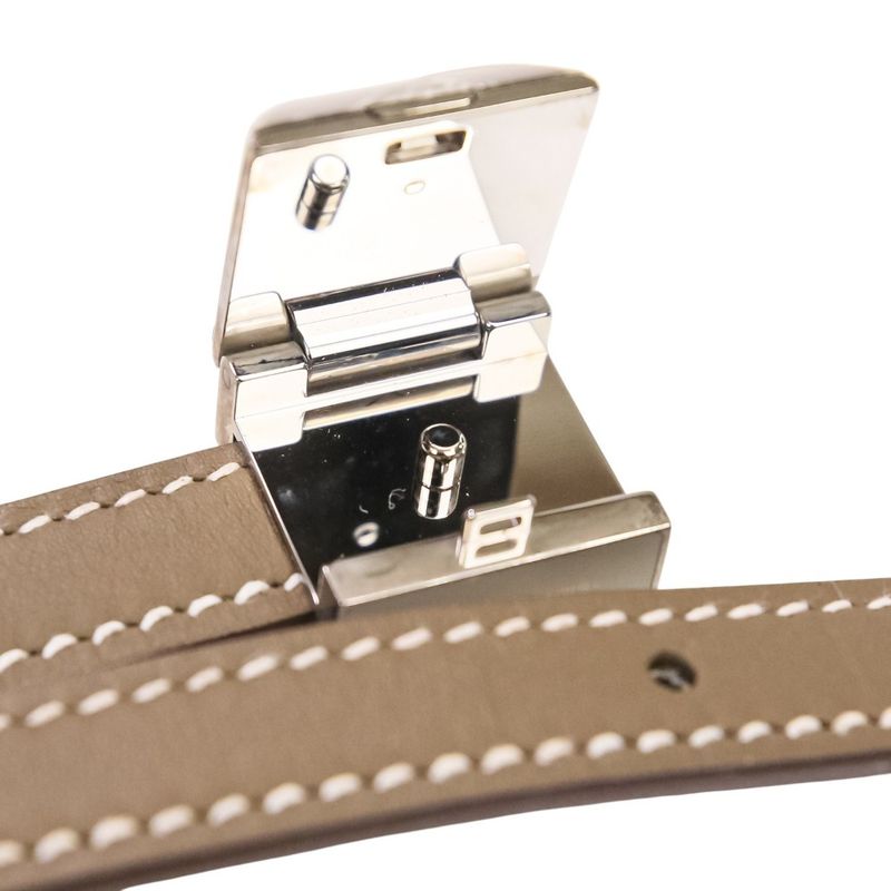 Hermes Clous Medor Bandouliere Shoulder Strap Engraved W Etoupe Silver Color