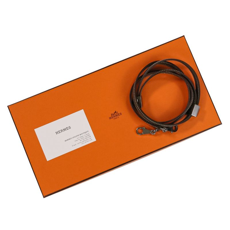 Hermes Clous Medor Bandouliere Shoulder Strap Engraved W Etoupe Silver Color